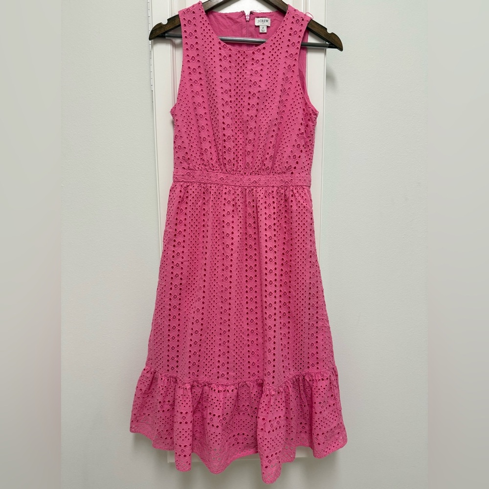 J. Crew Pink Sundress with Ruffled Tiered Style